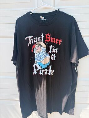 Disney Pirate Graphic “Trust Smee Im A Pirate” Men’s XL Black Short Sleeve